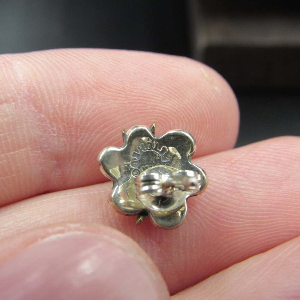 Sterling Silver Small Odd Design Stud Earrings - image 5